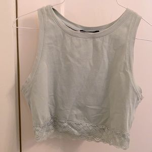 🍃 FREE+ mint tank crop top with lace trim 🍃